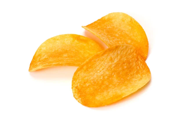 Kartoffelchips Isoliert Auf Weißem Hintergrund — Stockfoto