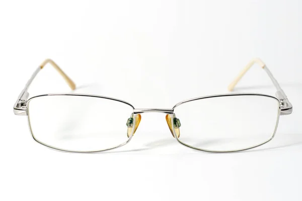 Brille Auf Isolierter Weißer Optik — Stockfoto