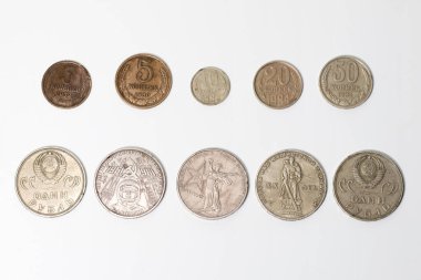 SSCB 'den gelen madeni para, beyazı izole et.