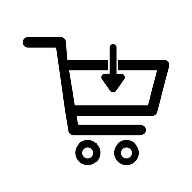 E-ticaret simgesi. Web tasarımı veya mobil uygulama için tek yüksek kalite tasarım sembolü. Tasarım logosu için ince çizgi işareti. Beyaz arkaplanda siyah çizgili resim çizimi