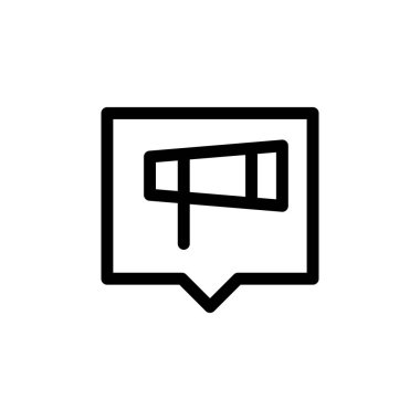 Kampanya çizgisi simgesi. Reklam aleti sembolü. İletişim işareti.