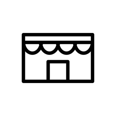 Mağaza Vektörü İllüstrasyon Simgesi. Dükkan binası ikonu. Vektör