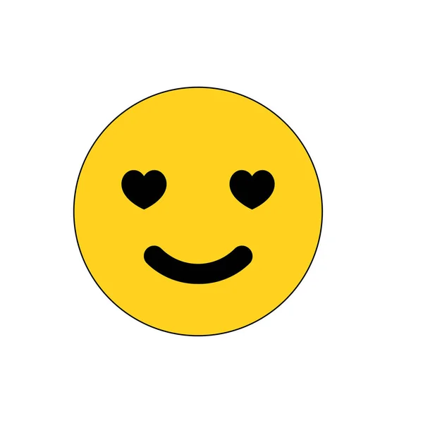 Икона улыбки. Счастливый смайлик. Улыбающийся Эмотикон. Желтый векторный символ. Вектор — стоковый вектор