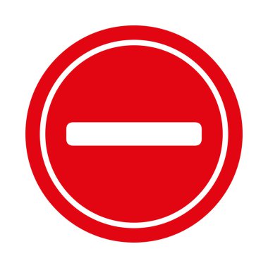 Beyaz arkaplanda giriş işareti yok. Devam etmek için dur. Tehlikeli olabilir..