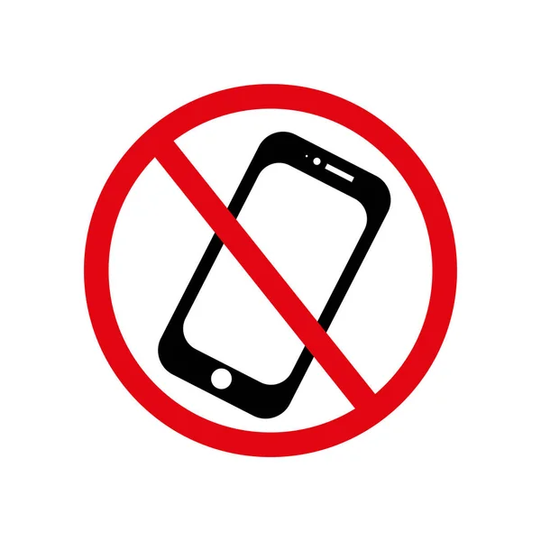 没有手机允许图标向量。 禁止使用移动电话的签名。 矢量说明 — 图库矢量图片