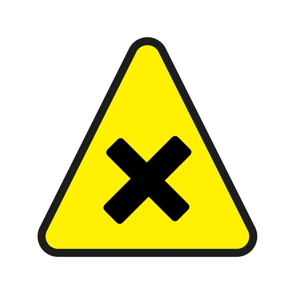 Trojúhelníková žlutá výstražná značka, vektorová ilustrace. Škodlivá žlutá značka na bílém pozadí. Součást série. — Stockový vektor