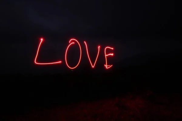 Escribir Con Luces Rojas — Foto de Stock