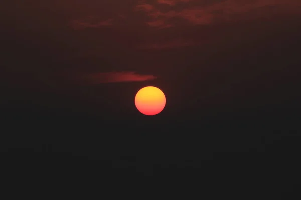 Manhã Nascer Sol Com Luz Laranja — Fotografia de Stock