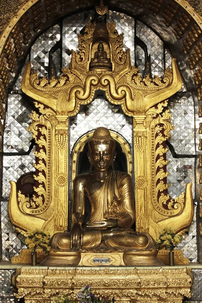 佛教崇拜中的金佛 — 图库照片