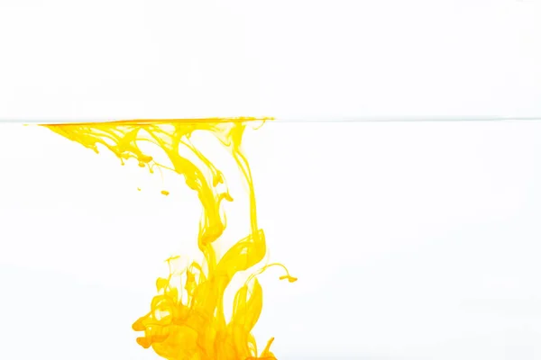 Gota Tinta Naranja Agua Tinta Naranja Abstracta Agua Sobre Fondo —  Fotos de Stock