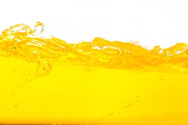 Turuncu su sıçratma, Turuncu Su Yüzeyi Beyaz zemin üzerinde sıçrama ve kabarcıklar.