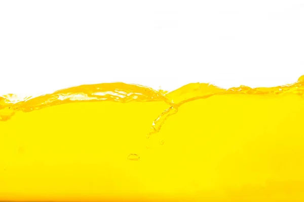 Narancs Víz Fröccsenés Orange Water Surface Fröccsenés Buborékok Fehér Alapon — Stock Fotó