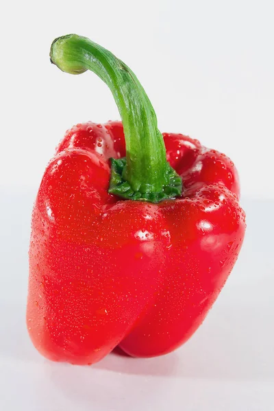 Červené Papriky Bílém Pozadí Sladké Papriky Používané Pro Vaření Jíst — Stock fotografie