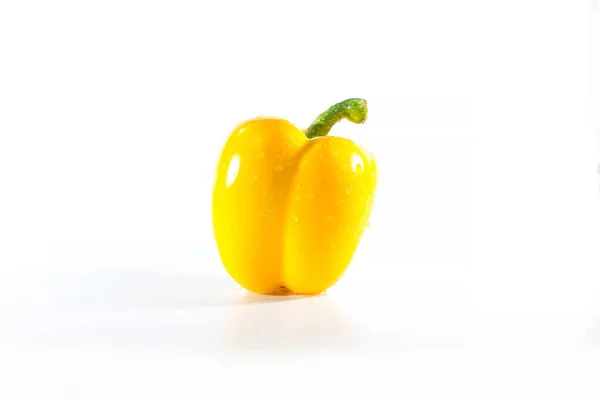 Pimientos Amarillos Sobre Fondo Blanco Pimientos Dulces Utilizados Para Cocinar — Foto de Stock