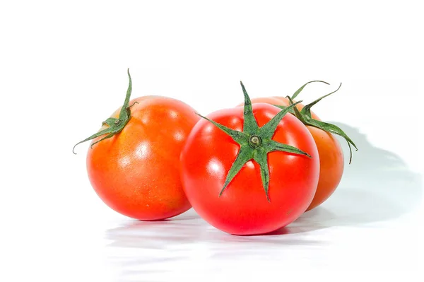 Tomates Rojos Blackground Blanco Los Tomates Comen Cuando Están Maduros — Foto de Stock