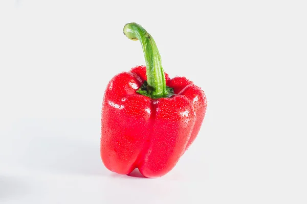 Rote Paprika Auf Weißem Hintergrund Paprika Die Zum Kochen Und — Stockfoto