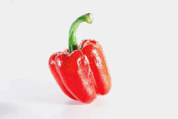 Rote Paprika Auf Weißem Hintergrund Paprika Die Zum Kochen Und — Stockfoto