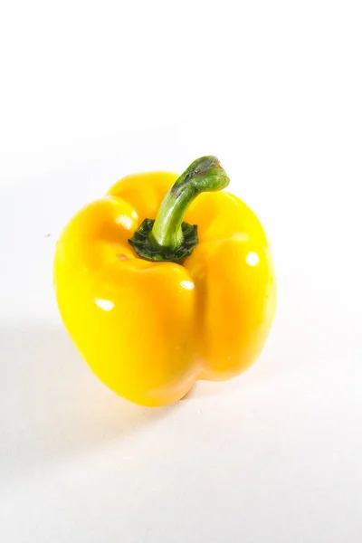 Pimientos Amarillos Sobre Fondo Blanco Pimientos Dulces Utilizados Para Cocinar — Foto de Stock