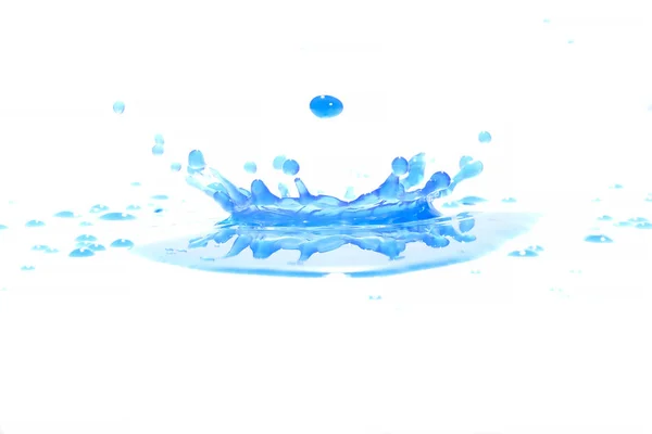 Salpicaduras Agua Azul Sobre Fondo Blanco Fotografía Salpicaduras Agua Azul — Foto de Stock
