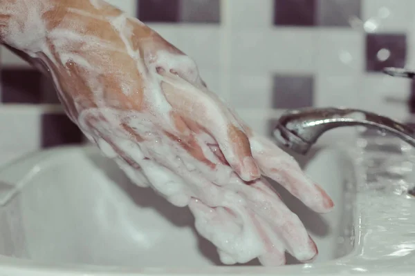 Wash Your Hands Soap Prevent Covid Wash Your Hands Prevent — Stock Photo, Image