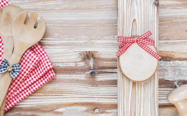 Çatal bıçak takımı ile mutfak arka plan