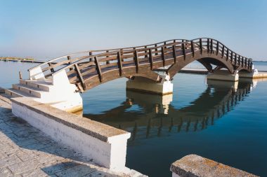 Ahşap köprü Lefkada Adası, Yunanistan