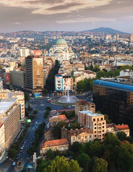 Belgrad, Sırbistan, Temmuz 2017. Eski Belgrad'ın havadan görünümü