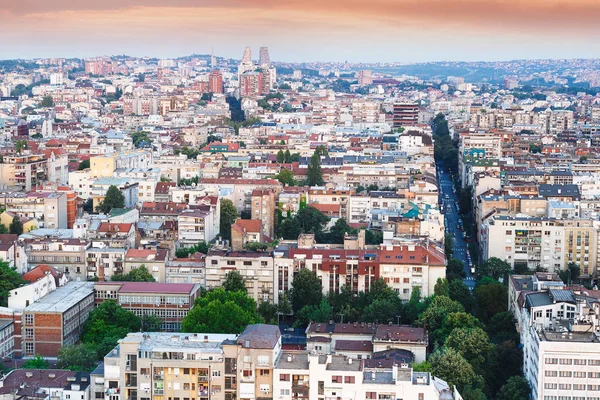 City Skyline Beograd, Serbia, flyutsikt – stockfoto