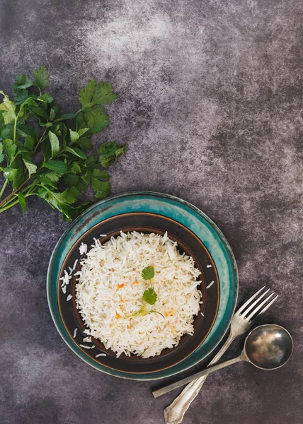 Pilau Indiano Arroz Jeera Aromatizado Com Sementes Cominho Pronto Para — Fotografia de Stock