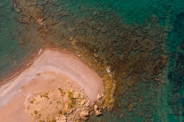 Vue Aérienne Depuis Drone Sur Vue Eau Mer Turquoise Calme — Photo