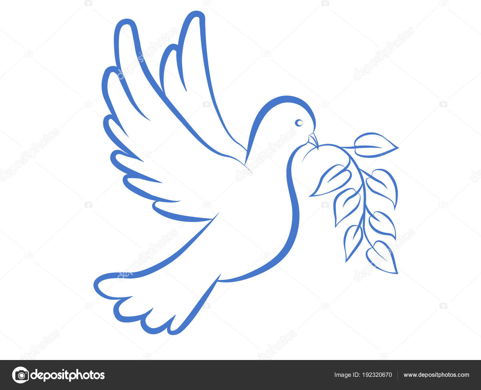 Peace Dove Symbol Outline