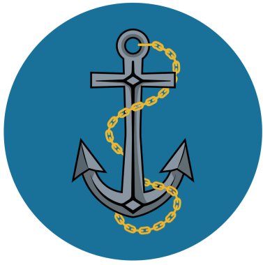 metal çapa ve altın zincir