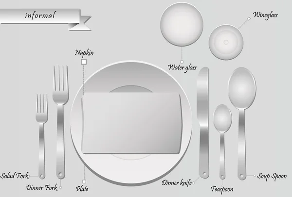 INFORMAL TABLE SETTING — Stock Vector © commonthings #73767503 INFORMAL TABLE SETTING — Stock Vector © commonthings #73767503