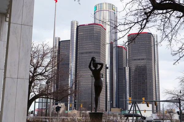 Detroit Michigan États Unis Avril 2018 Renaissance Center Centre Ville — Photo