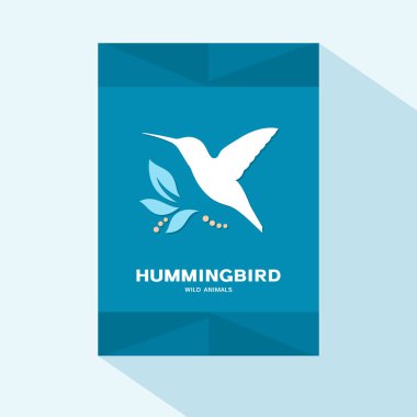 Kuş simgesi uğultu ile el ilanı ya da broşür kapak düz tasarımı