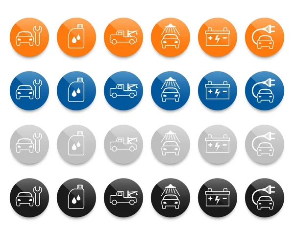 Service de voiture ligne vectorielle icônes ensemble — Image vectorielle