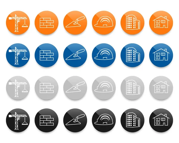 Construction and real estate line vector icons set — Stock Vector