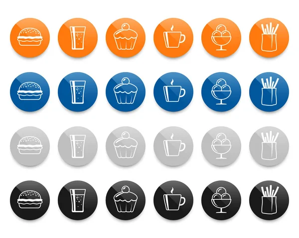 Fast food çizgi vektör Icons set — Stok Vektör