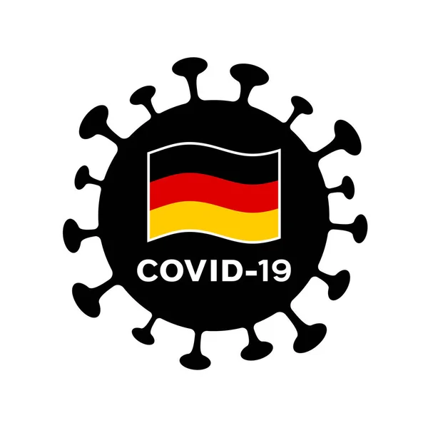 Covid Koronavírus Németország Zászló Vektorillusztráció — Stock Vector