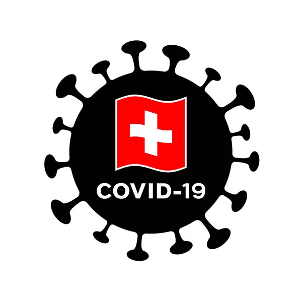 Covid Koronavírus Svájci Zászló Vektorillusztráció — Stock Vector