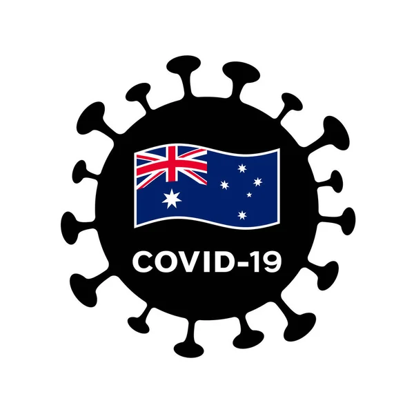 Covid Koronavírus Ausztrália Zászló Vektorillusztráció — Stock Vector