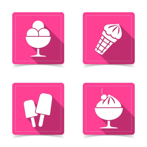 Icons Ice Cream Vector Illustration — Stock Vector