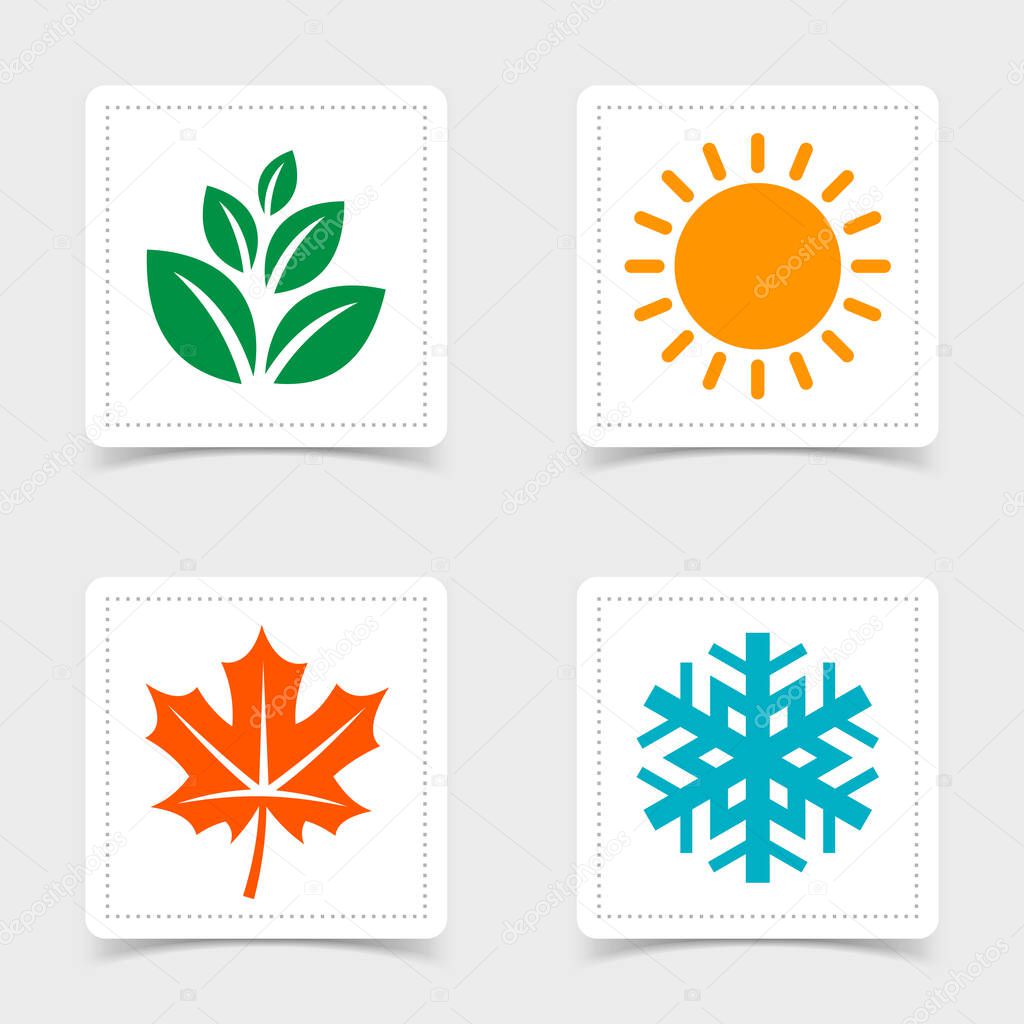 Four seasons icons. Vector illustration