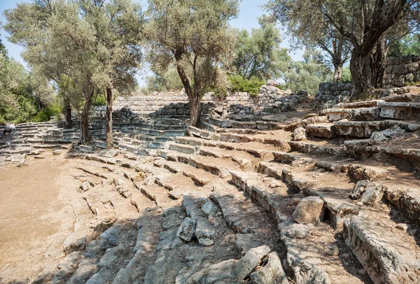 Ruins of the antique greek theater, Kedrai, Sedir island, Gulf of Gokova, Aegean Sea, Turkey