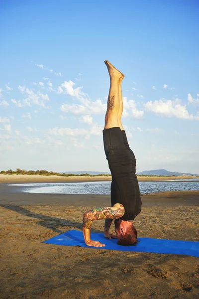 Frau praktiziert Yoga in verschiedenen Posen (Asana)) — Stockfoto