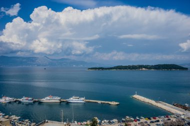 Görünümü bağlantı noktası Corfu Town, Yunanistan