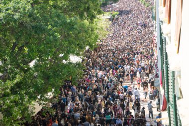 Corfu, Yunanistan - 15 Nisan 2017: 11:00 AM Kutsal Cumartesi günü olarak 