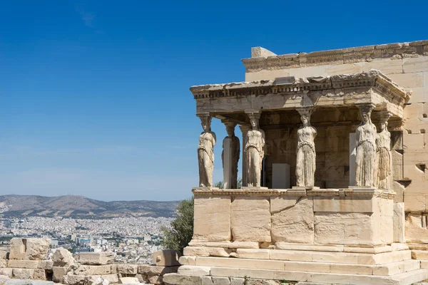 Karyatiden, Erechtheion-Tempel Akropolis in Athen, Griechenland — Stockfoto