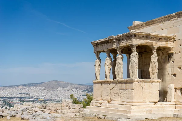 Karyatiden, Erechtheion-Tempel Akropolis in Athen, Griechenland — Stockfoto