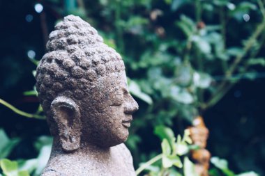 Yeşil doğa üzerinde Buda heykeli